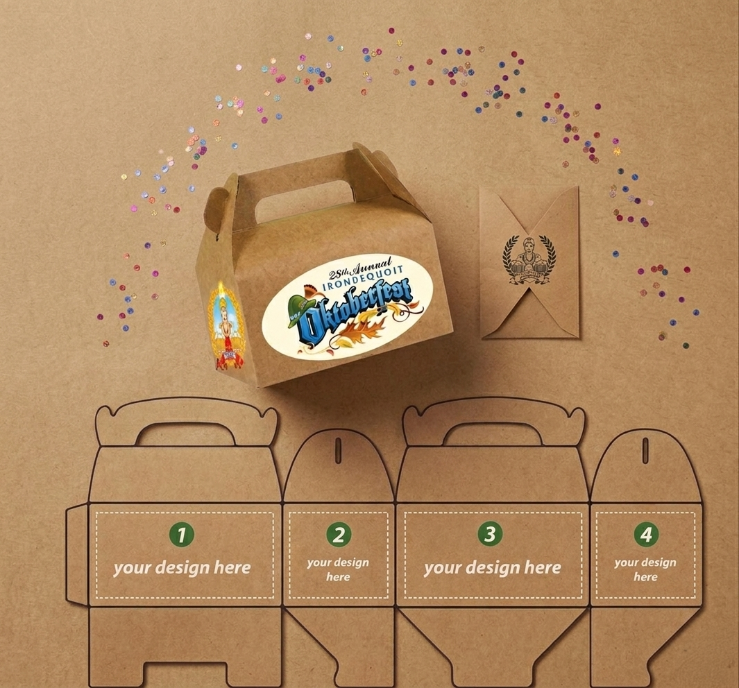Kraft Brown - 4 Sides Custom Printed 10 TREAT BOXES