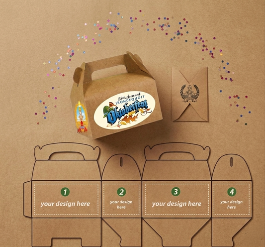 Kraft Brown - 4 Sides Custom Printed 10 TREAT BOXES